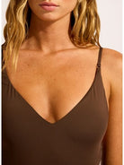 Seafolly Seafolly Collective V Neck One Piece - Dark Chocolate Seafolly Collective V Neck One Piece - Dark Chocolate Splash Swimwear One Pieces