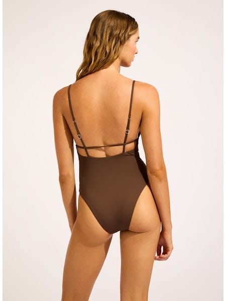 Seafolly Seafolly Collective V Neck One Piece - Dark Chocolate Seafolly Collective V Neck One Piece - Dark Chocolate Splash Swimwear One Pieces