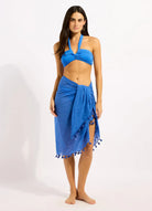 Seafolly Seafolly Cotton Gauze Sarong 52965-SG Seafolly Cotton Gauze Sarong Splash Swimwear Sarongs O/S / Sapphire 9360519186048
