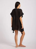 Seafolly Seafolly Crinkle Gauze Kaftan - Black 55791-KA-BLACK-O/S Seafolly Crinkle Gauze Kaftan - Black Splash Swimwear Kaftans & Cover Ups O/S