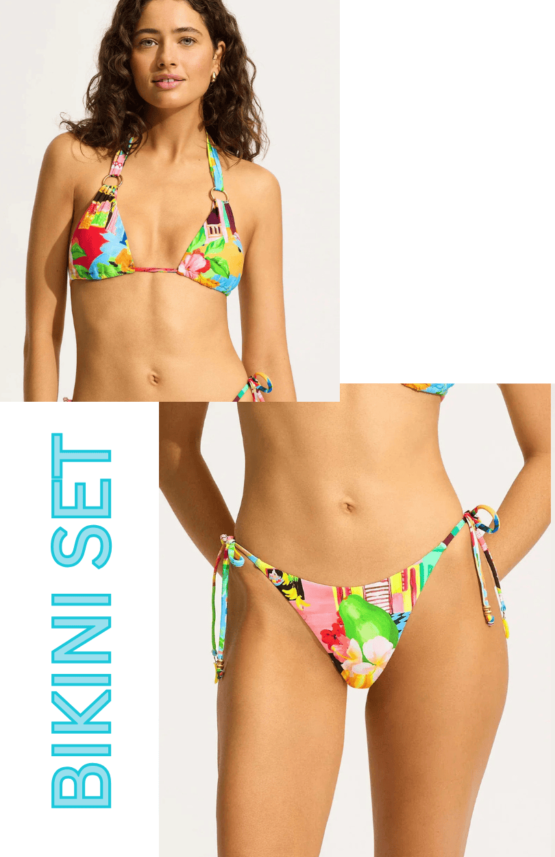 Seafolly Seafolly Cuba Slide Triangle Bikini Top & Tie Side Rio Bikini Bottom Bikini Set - Turquoise Seafolly Cuba Slide Triangle Bikini Top & Tie Side Rio Bikini Bottom Bikini Set - Turquoise Splash Swimwear Bikini Set AU12/US8 1000028920