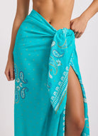 Seafolly Seafolly Drift Club Bandana Bandana Sarong - Turquoise Sea 55817-SG.TurquoiSea Seafolly Drift Club Bandana Bandana Sarong - Turquoise Sea Splash Swimwear OS 1000033299