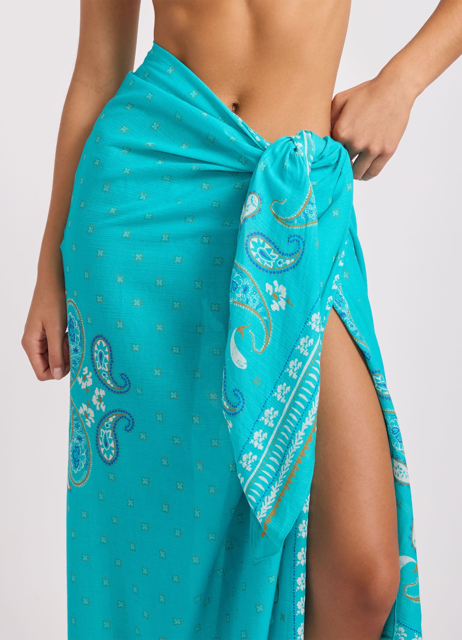 Seafolly Seafolly Drift Club Bandana Bandana Sarong - Turquoise Sea 55817-SG.TurquoiSea Seafolly Drift Club Bandana Bandana Sarong - Turquoise Sea Splash Swimwear OS 1000033299