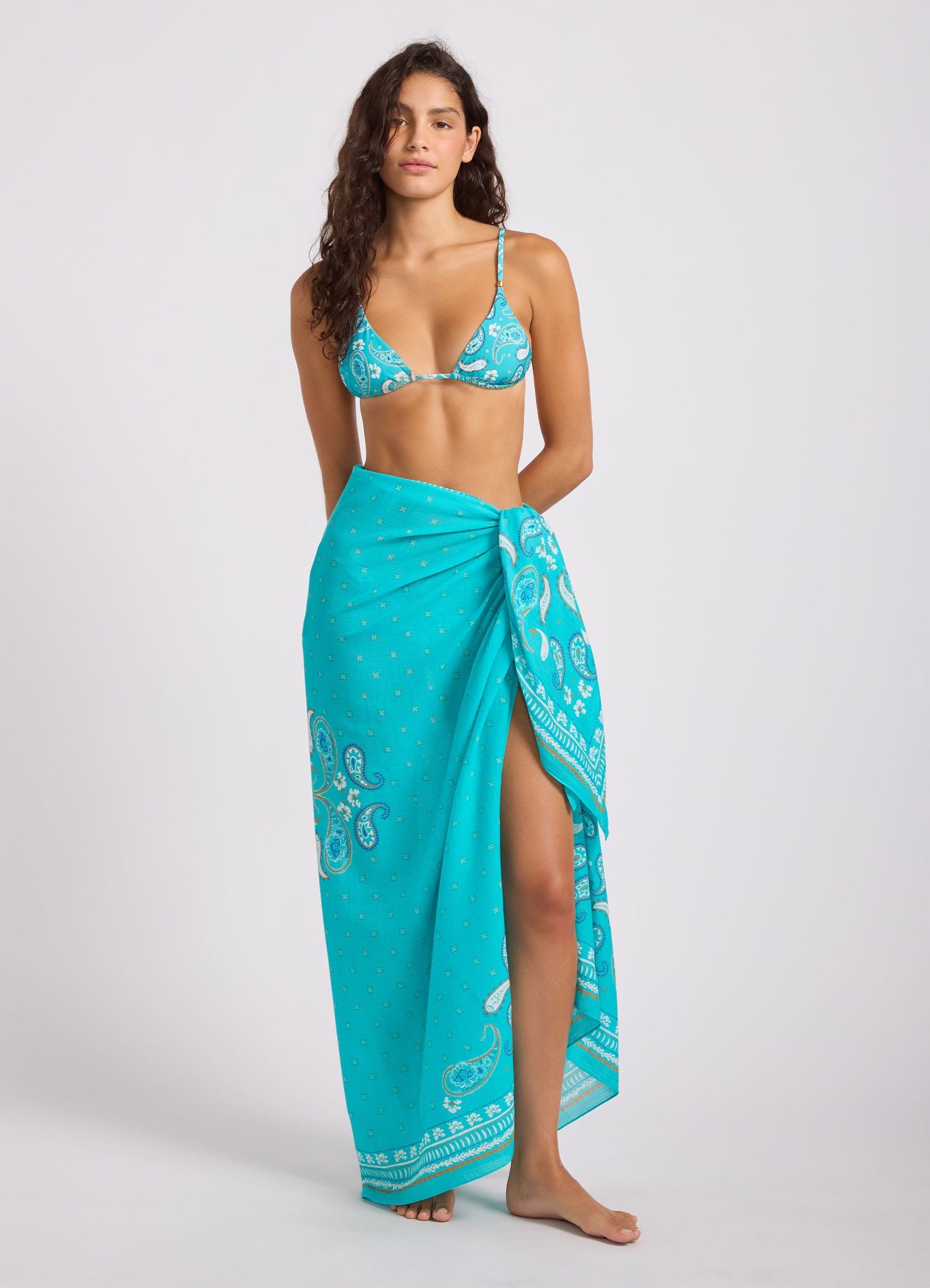 Seafolly Seafolly Drift Club Bandana Bandana Sarong - Turquoise Sea 55817-SG.TurquoiSea Seafolly Drift Club Bandana Bandana Sarong - Turquoise Sea Splash Swimwear OS 1000033299