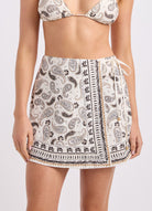 Seafolly Seafolly Drift Club Bandana Wrap Mini Skirt - Vanilla Seafolly Drift Club Bandana Wrap Mini Skirt - Vanilla Splash Swimwear