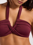 Seafolly Seafolly Halter Bandeau -  Burgundy Seafolly Halter Bandeau | Seafolly Splash Swimwear Bikini Tops