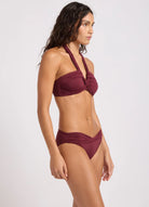 Seafolly Seafolly Halter Bandeau -  Burgundy Seafolly Halter Bandeau | Seafolly Splash Swimwear Bikini Tops