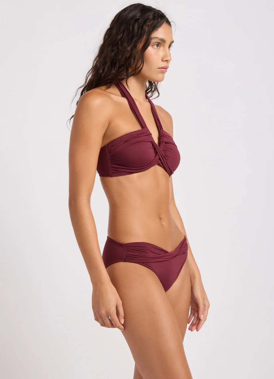 Seafolly Seafolly Halter Bandeau -  Burgundy Seafolly Halter Bandeau | Seafolly Splash Swimwear Bikini Tops