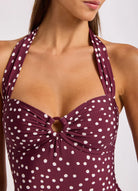 Seafolly Seafolly Halter Neck Bandeau One Piece - Dark Burgundy Halter Neck Bandeau One Piece | Seafolly Splash Swimwear One Pieces