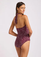 Seafolly Seafolly Halter Neck Bandeau One Piece - Dark Burgundy Halter Neck Bandeau One Piece | Seafolly Splash Swimwear One Pieces