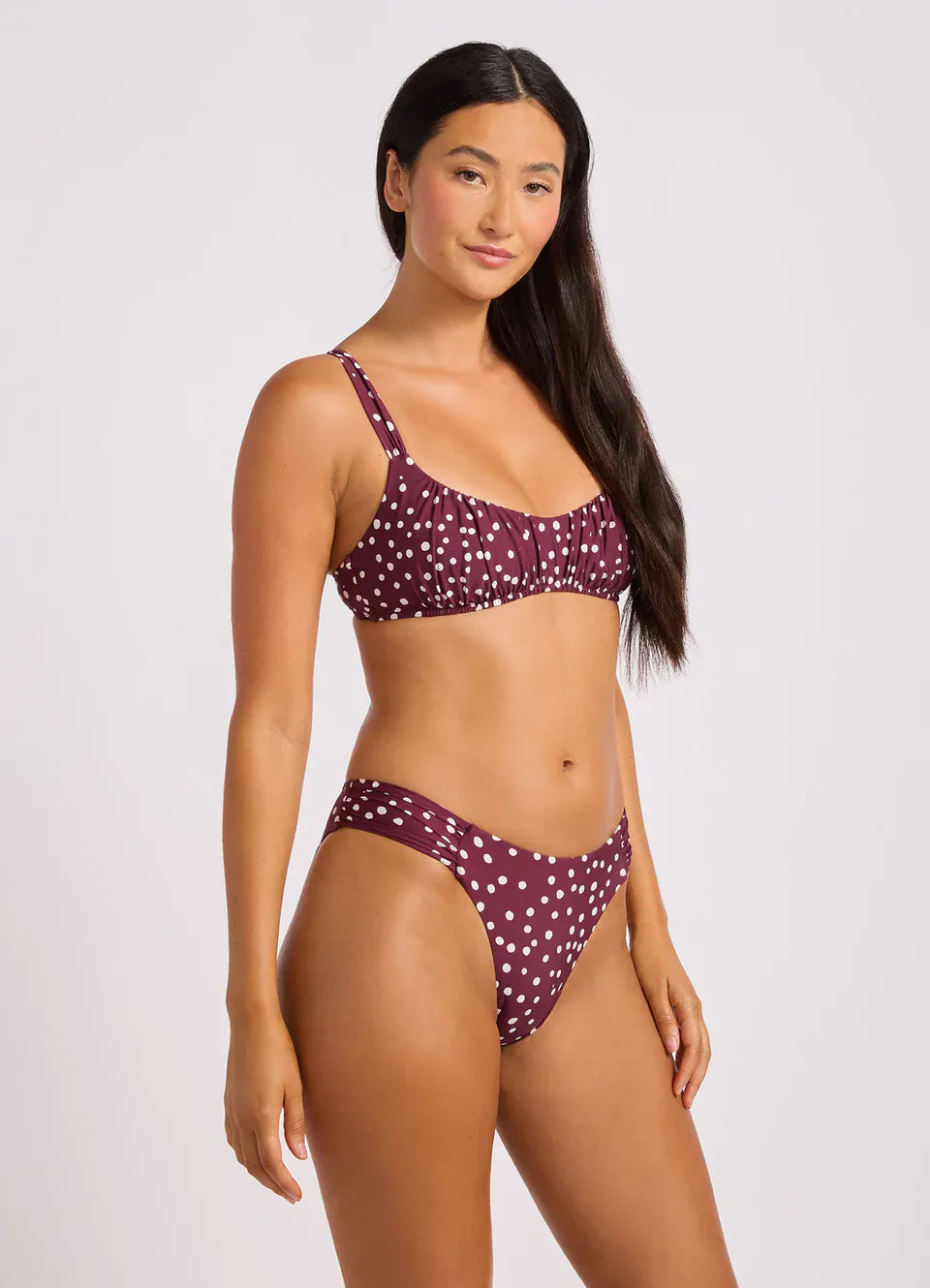 Seafolly Seafolly High Leg Ruched Side Pant - Dark Burgundy High Leg Ruched Side Pant | Seafolly Splash Swimwear Pants