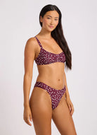Seafolly Seafolly High Leg Ruched Side Pant - Dark Burgundy High Leg Ruched Side Pant | Seafolly Splash Swimwear Pants