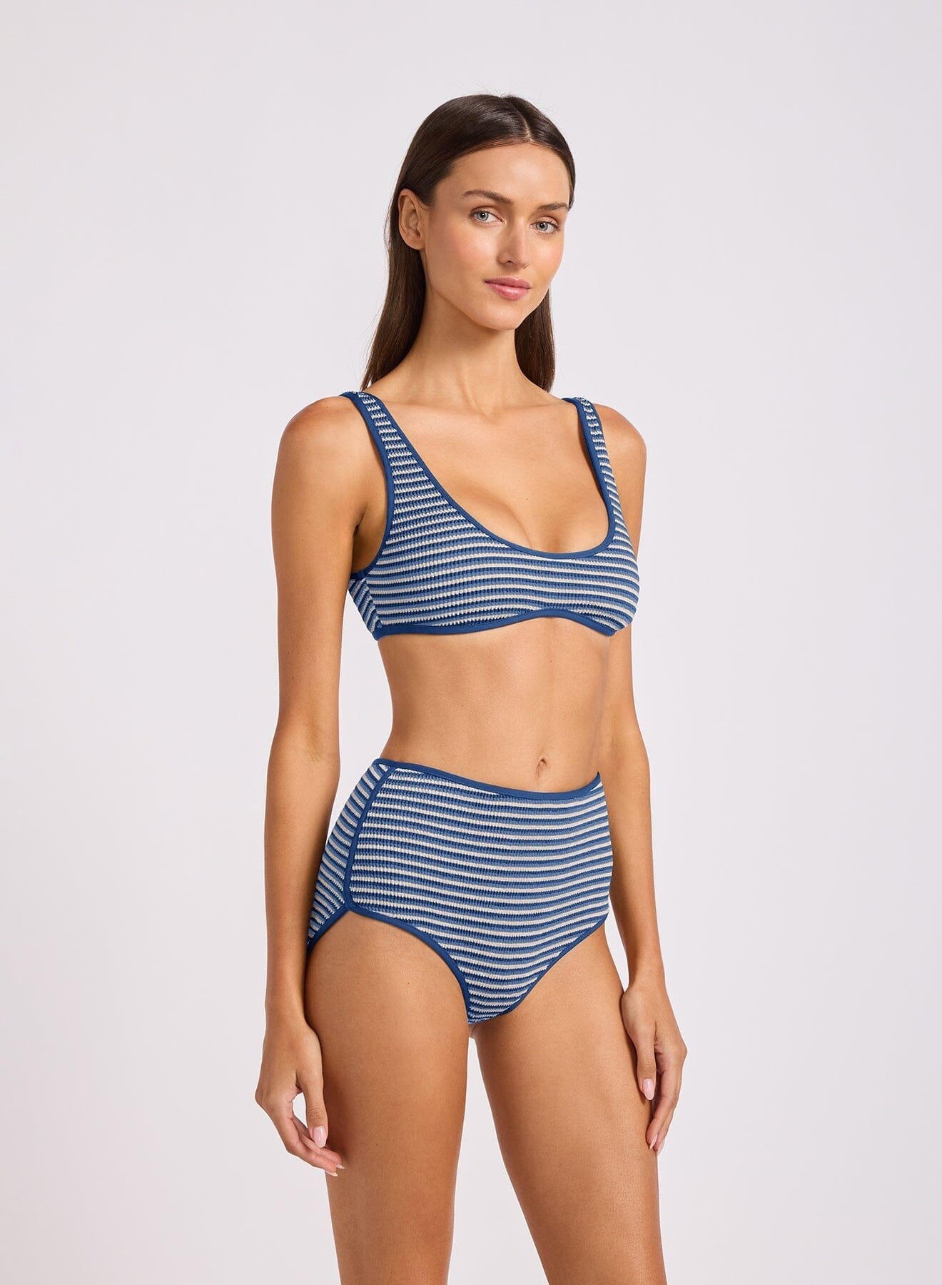 Seafolly Seafolly Horizon High Waisted Pant - Marine Seafolly Horizon High Waisted Pant - Marine Splash Swimwear Bikini Bottoms