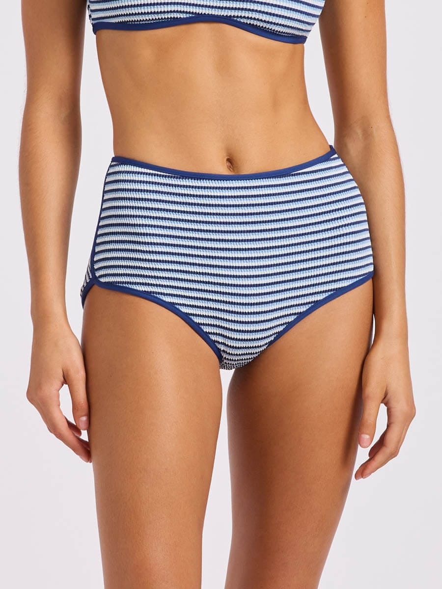 Seafolly Seafolly Horizon High Waisted Pant - Marine Seafolly Horizon High Waisted Pant - Marine Splash Swimwear Bikini Bottoms