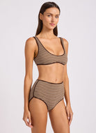 Seafolly Seafolly Horizon Scoop Neck Bikini Top - Mocha Seafolly Horizon Scoop Neck Bikini Top - Mocha Splash Swimwear