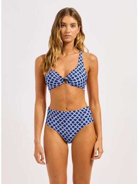 Seafolly Seafolly Marseille High Waisted Pant - Blue Indigo Seafolly Marseille High Waisted Pant - Blue Indigo | Australia Splash Swimwear Bikini Bottoms