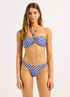 Seafolly Seafolly Marseille Ring Front Bandeau - Blue Indigo Seafolly Marseille Ring Front Bandeau - Blue Indigo Splash Swimwear Bikini Tops