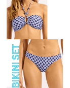 Seafolly Seafolly Marseille Ring Front Bandeau & Hipster Bikini Bottom - Blue Indigo Seafolly Marseille Ring Front Bandeau & Hipster Bikini Bottom - Blue Indigo Splash Swimwear Bikini Set AU8/US4