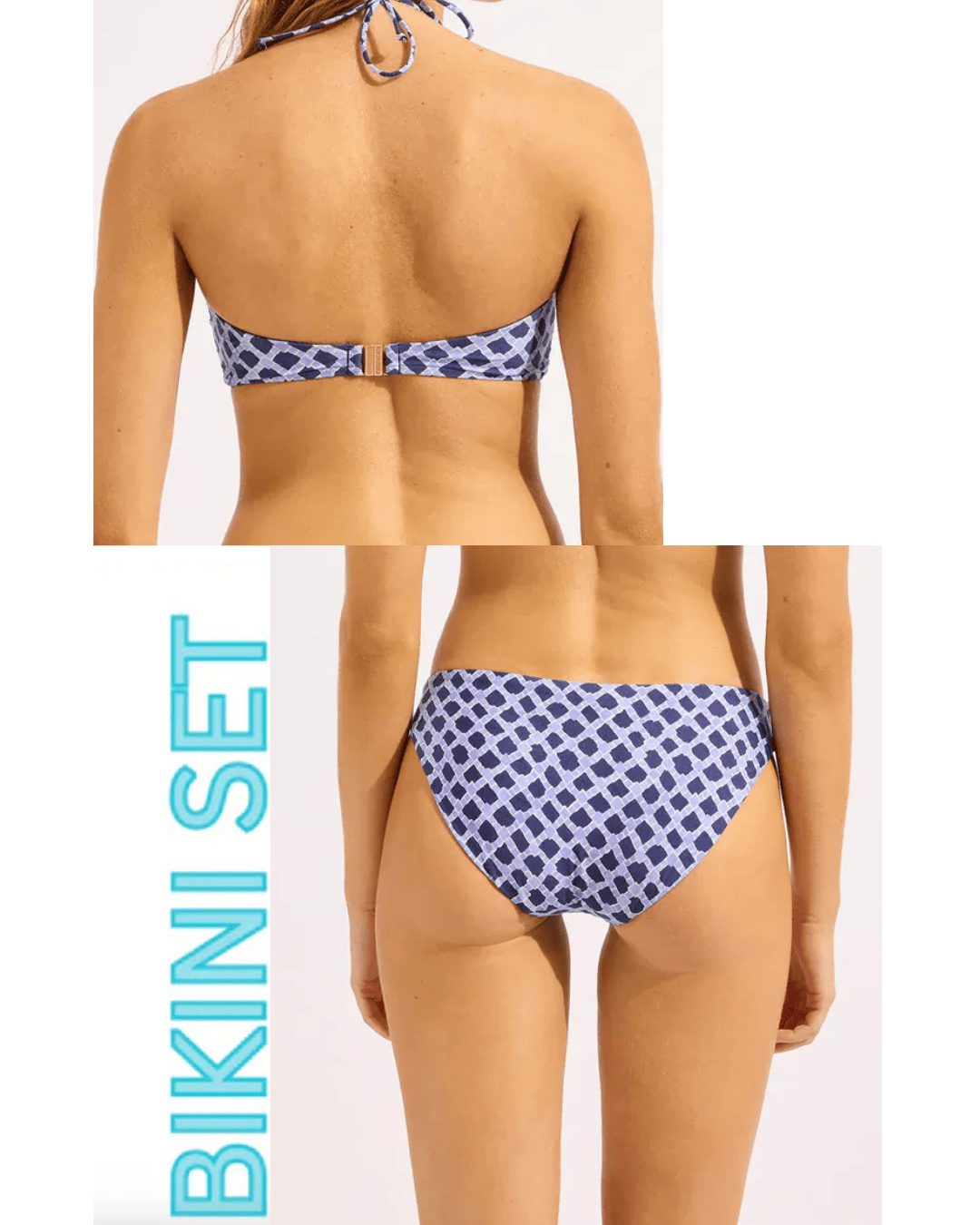 Seafolly Seafolly Marseille Ring Front Bandeau & Hipster Bikini Bottom - Blue Indigo Seafolly Marseille Ring Front Bandeau & Hipster Bikini Bottom - Blue Indigo Splash Swimwear Bikini Set AU8/US4