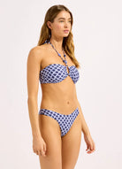 Seafolly Seafolly Marseille Scoop Cut Rio Bikini Bottom - Blue Indigo Seafolly Marseille Scoop Cut Rio Bikini Bottom - Blue Indigo Splash Swimwear Bikini Bottoms