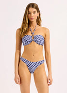 Seafolly Seafolly Marseille Scoop Cut Rio Bikini Bottom - Blue Indigo Seafolly Marseille Scoop Cut Rio Bikini Bottom - Blue Indigo Splash Swimwear Bikini Bottoms