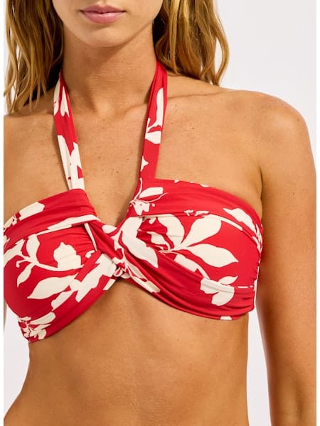 Seafolly Seafolly Mayflower Halter Bandeau - Cosmo Red Seafolly Mayflower Halter Bandeau - Cosmo Red Splash Swimwear Bikini Tops