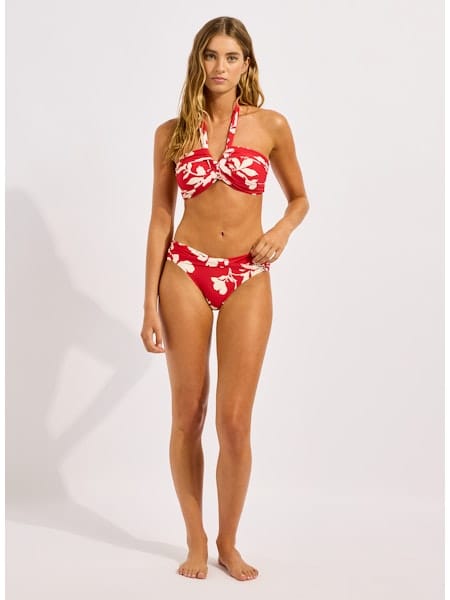 Seafolly Seafolly Mayflower Halter Bandeau - Cosmo Red Seafolly Mayflower Halter Bandeau - Cosmo Red Splash Swimwear Bikini Tops