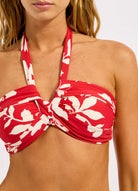 Seafolly Seafolly Mayflower Halter Bandeau - Cosmo Red Seafolly Mayflower Halter Bandeau - Cosmo Red Splash Swimwear Bikini Tops