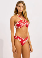 Seafolly Seafolly Mayflower Halter Bandeau - Cosmo Red Seafolly Mayflower Halter Bandeau - Cosmo Red Splash Swimwear Bikini Tops