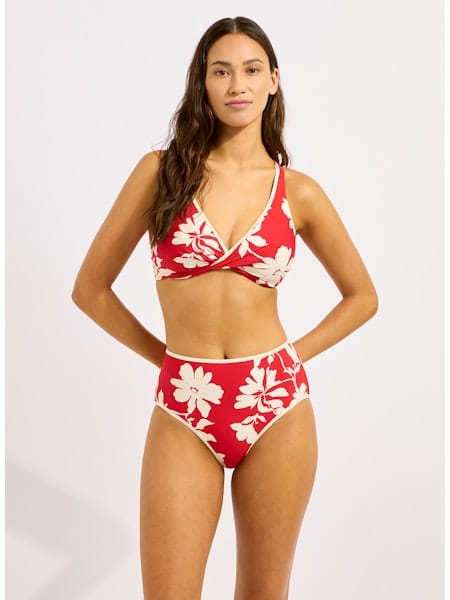Seafolly Seafolly Mayflower High Waisted Pant - Cosmo Red Seafolly Mayflower High Waisted Pant - Cosmo Red Splash Swimwear Bikini Bottoms