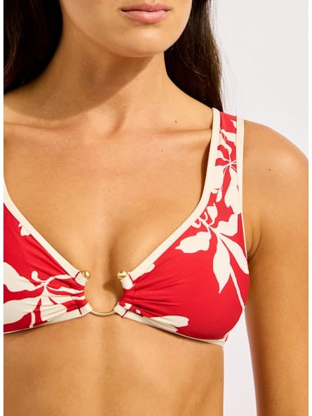 Seafolly Seafolly Mayflower Ring Front Tank - Cosmo Red Seafolly Mayflower Ring Front Tank - Cosmo Red Splash Swimwear Bikini Tops