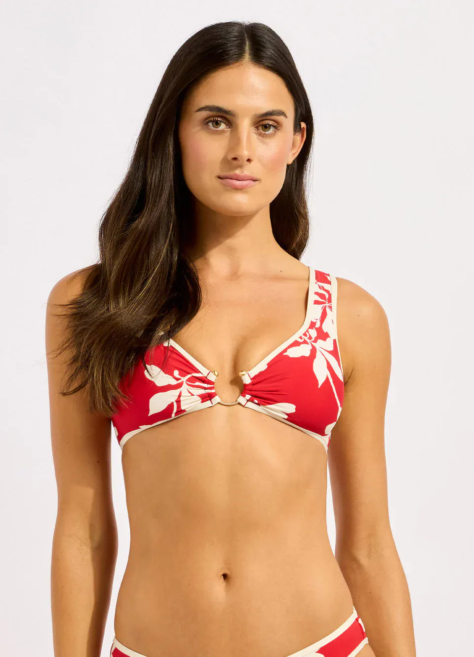 Seafolly Seafolly Mayflower Ring Front Tank - Cosmo Red Seafolly Mayflower Ring Front Tank - Cosmo Red Splash Swimwear Bikini Tops