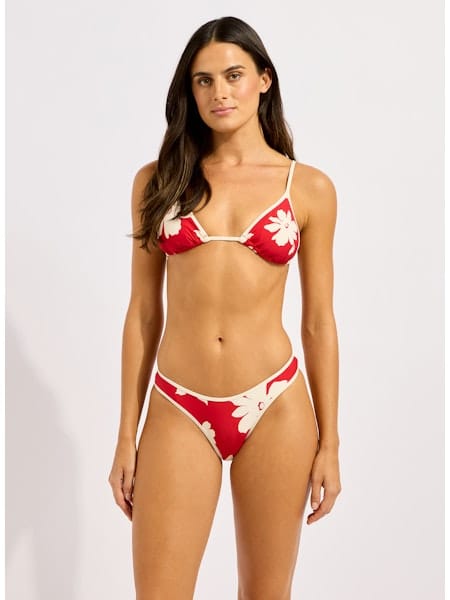 Seafolly Seafolly Mayflower Scoop High Cut Rio - Cosmo Red Seafolly Mayflower Scoop High Cut Rio - Cosmo Red Splash Swimwear Bikini Bottoms