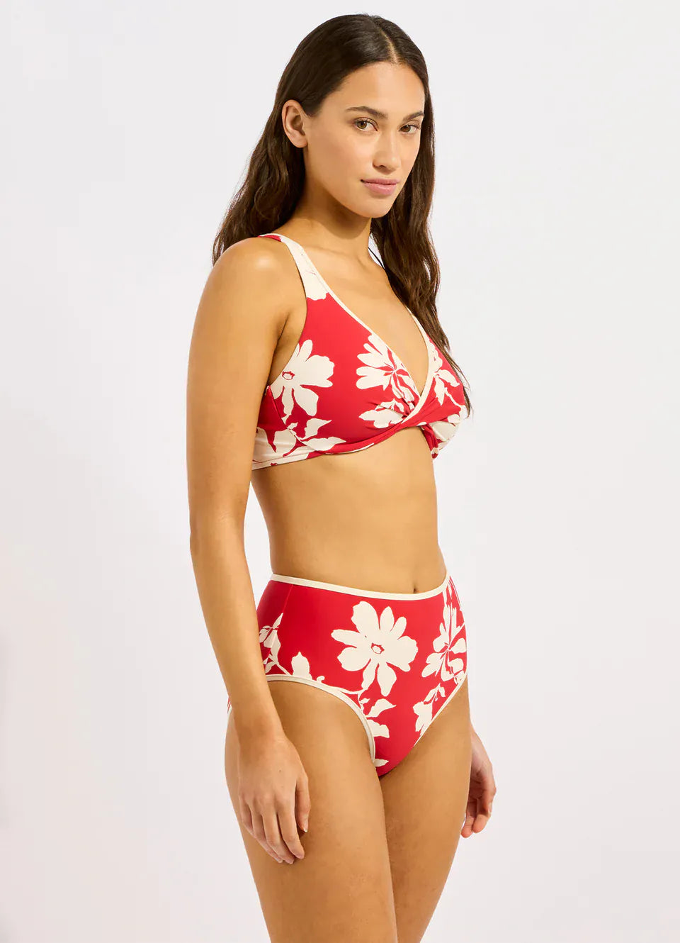 Seafolly Seafolly Mayflower Wrap Front F Cup Bra - Cosmo Red Seafolly Mayflower Wrap Front F Cup Bra - Cosmo Red Splash Swimwear Bikini Tops