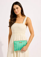 Seafolly Seafolly Mosaic Stripe Bikini Bag - Vivid green 72206-BG Seafolly Mosaic Stripe Bikini Bag - Vivid green Splash Swimwear OS 9360519203011