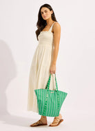 Seafolly Seafolly Mosaic Stripe Tote Bag - Vivid green 72197-BG Seafolly Mosaic Stripe Tote Bag - Vivid green Splash Swimwear OS 9360519203004