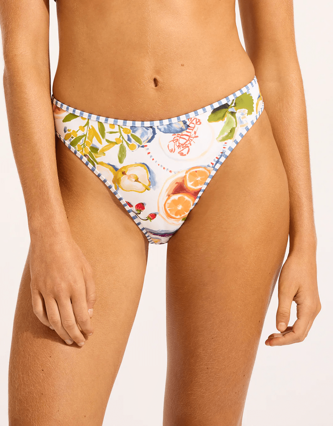 Seafolly Seafolly Riviera Coast High Leg Pant - White Seafolly Riviera Coast High Leg Pant - White Splash Swimwear