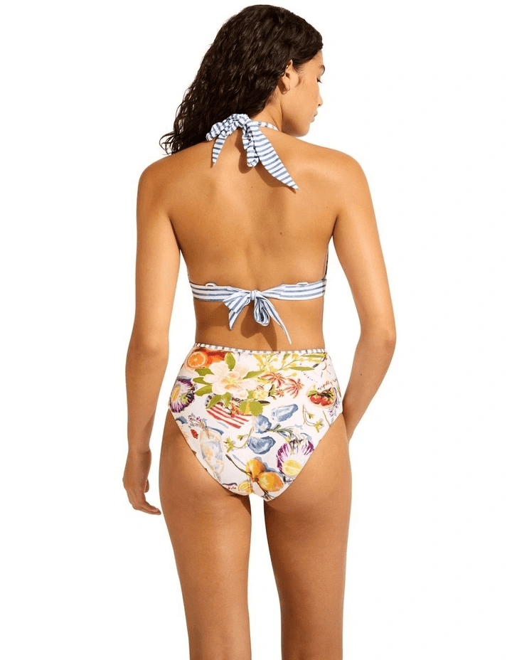 Seafolly Seafolly Riviera Coast Reversible Multi Fit Longline Tri - White Seafolly Riviera Coast Reversible Multi Fit Longline Tri - White Splash Swimwear