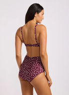 Seafolly Seafolly Ruched Band High Waist Pant - Dark Burgundy Ruched Band High Waist Pant | Seafolly Splash Swimwear Pants