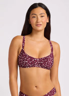 Seafolly Seafolly Ruched Bralette - Dark Burgundy Ruched Bralette | Seafolly Splash Swimwear Bikini Tops