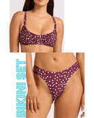 Seafolly Seafolly Ruched Bralette & High Leg Ruched Side Pant Bikini Set - Dolce Dot 31543-341+40726-341-10 Seafolly Ruched Bralette & High Leg Ruched Side Pant Bikini Set - Dolce Dot Splash Swimwear Bikini Set 10 38737961083449