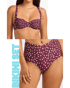 Seafolly Seafolly Ruched Underwire Bra & Ruched Band High Waist Pant Bikini Set - Dolce Dot 31592-341+40792-341-10 Seafolly Ruched Underwire Bra & Ruched Band High Waist Pant Bikini Set - Dolce Dot Splash Swimwear Bikini Set 10 51098011042009