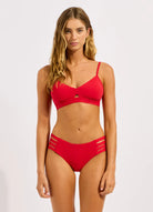 Seafolly Seafolly S.Collective Multi Strap Hipster Pant - Cosmo Red Seafolly S.Collective Multi Strap Hipster Pant - Cosmo Red Splash Swimwear Clothing Pant
