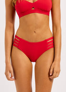 Seafolly Seafolly S.Collective Multi Strap Hipster Pant - Cosmo Red Seafolly S.Collective Multi Strap Hipster Pant - Cosmo Red Splash Swimwear Clothing Pant