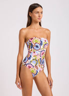Seafolly Seafolly Sea Blossom Bandeau One Piece Seafolly Sea Blossom Bandeau One Piece Splash Swimwear