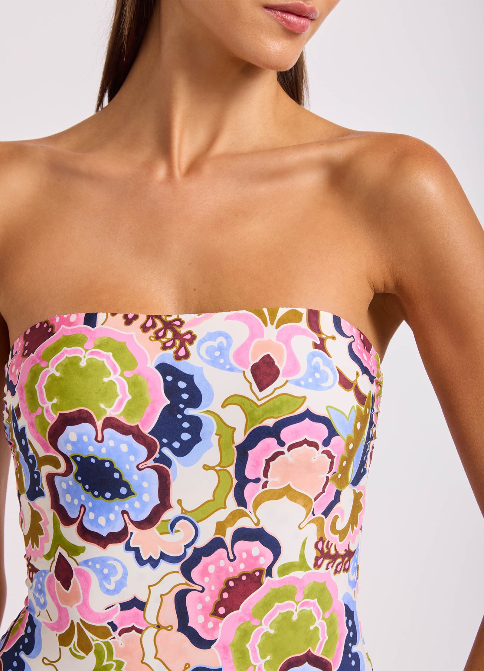 Seafolly Seafolly Sea Blossom Bandeau One Piece Seafolly Sea Blossom Bandeau One Piece Splash Swimwear