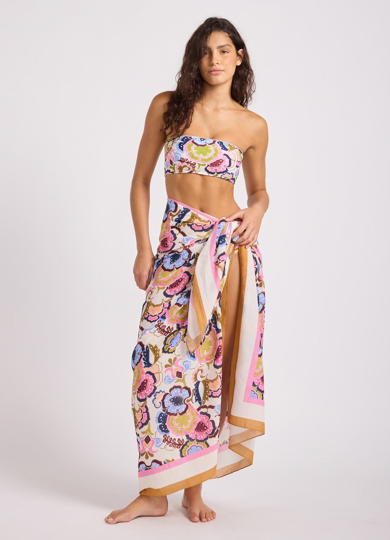Seafolly Seafolly Sea Blossom Floral Sarong 55829-SG-OS Seafolly Sea Blossom Floral Sarong Splash Swimwear Vanilla / O/S 9360519232950