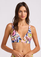 Seafolly Seafolly Sea Blossom Multi Fit Longline Triangle Bikini Top Seafolly Sea Blossom Multi Fit Longline Triangle Bikini Top Splash Swimwear