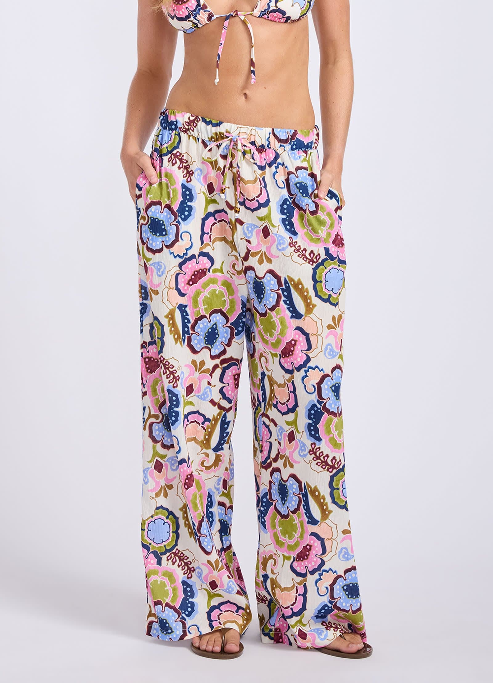 Seafolly Seafolly Sea Blossom Wide Leg Pant Seafolly Sea Blossom Wide Leg Pant Splash Swimwear Pant