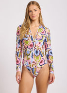 Seafolly Seafolly Sea Blossom Zip Front Surf Suit Seafolly Sea Blossom Zip Front Surf Suit Splash Swimwear